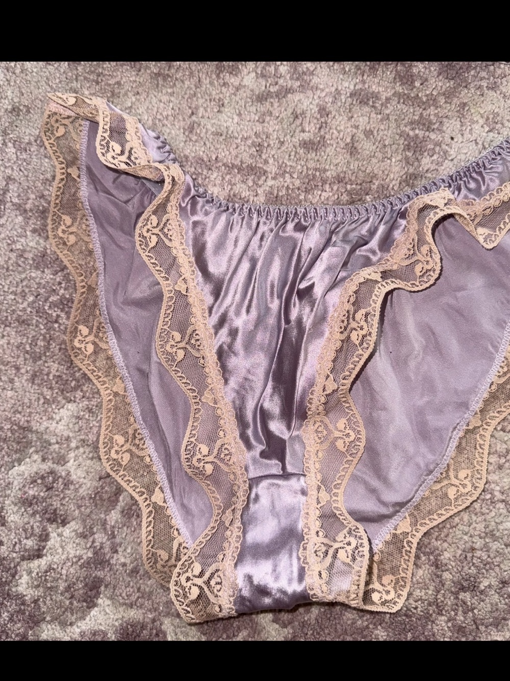 Christian Dior Vintage Women’s 34 Med. Purple Bra Bottom Silk Lace Lingerie Set - Picture 4 of 10